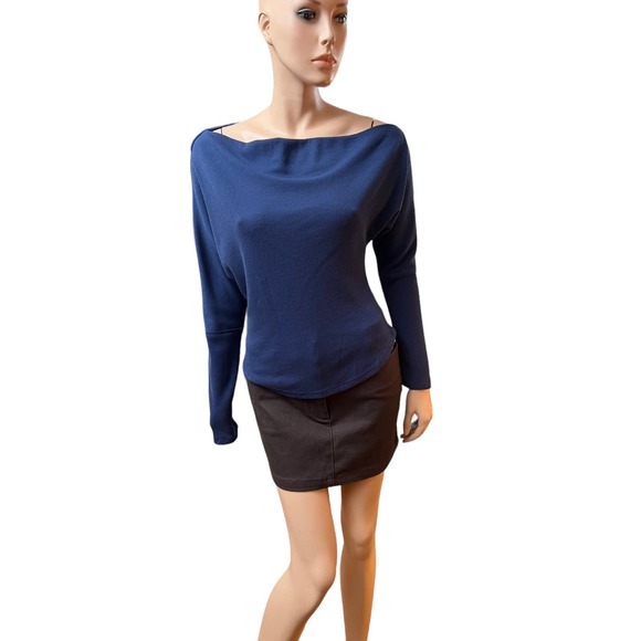 Free People We the Free Main Squeeze Off the Shoulder Slouchy Sweater Sz Medium - Picture 7 of 11